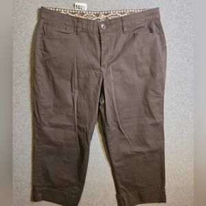 Maureen Women's Dark Brown Capris Roll Hem. Cool Pants. Casual